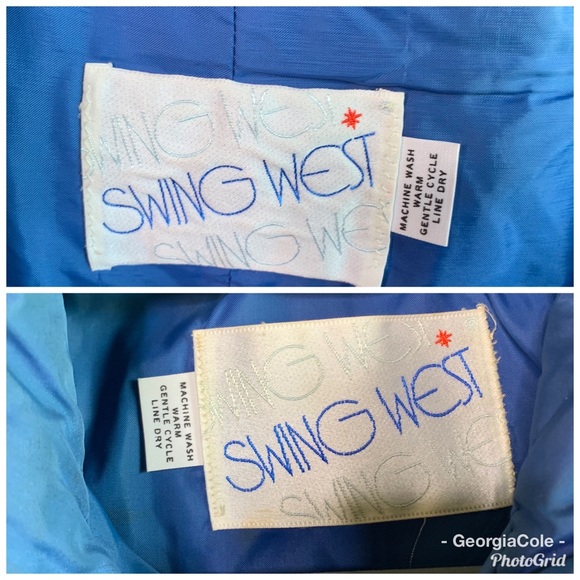 VTG Swing West Blue Two Piece Ski Suit - Picture 3 of 8